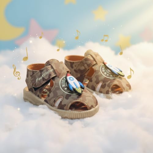 Image of Kids Chu-Chu Sound Musical First Walking Cozy Sandals for Baby Boys and Baby Girls Age 9-22 Months