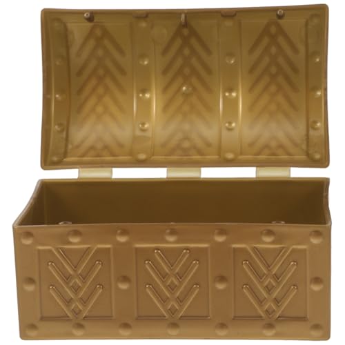 SHERCHPRY cofre del joyero pequeño caja del masónico organizador de juguetes para mini cofres del pirata pequeñas baratijas baúl de juguetes el plastico Golden