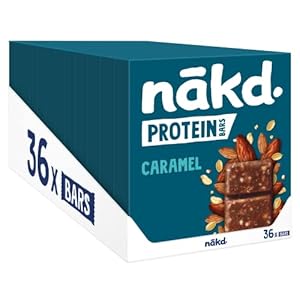 Nakd Caramel Protein Bar – Vegan – Gluten Free – Healthy Snack, 45g (Pack of 36 bars)