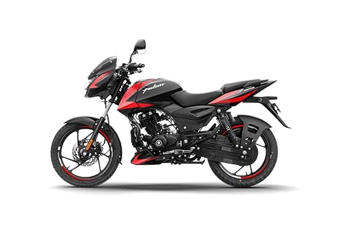 Image of Bajaj Pulsar 125 Disc Carbon Graphics Motorcycle, Split Seat, Ebony Black Racing Red, Booking for Ex-Showroom Price