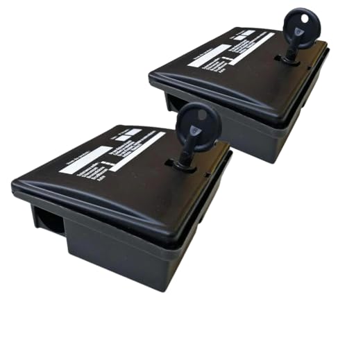 Remi Hogar Trampas para Ratones | Caja Portacebos para Ratones PETI | con Llave de Apertura y Cierre de Seguridad | Estación de Cebo pequeños roedores | 2 Unidades