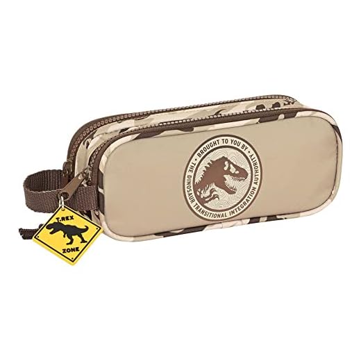 safta-812263745 Portatodo Doble Jurassic World Dominion 21X8X6Cm, Multicolor, Estándar (812263513)