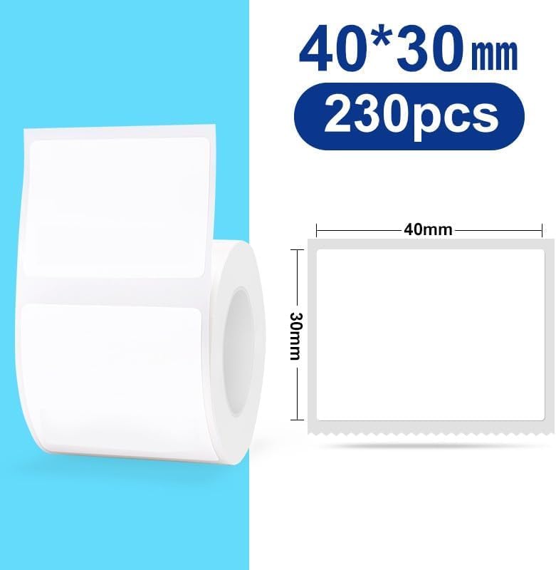 B1 B21 B3S Label Maker Tape, 3 Rolls Adapted Label Print Paper Mini Labels Sticker 1.57"x 1.18" (40x30mm) Standard Laminated Office Container Labeling Tape Replacement for B1 Label Maker (White) - Image 2