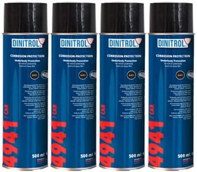 DINITROL 4941 BLACK UNDERBODY WAX 4 x 500ml AEROSOL SPRAY CANS