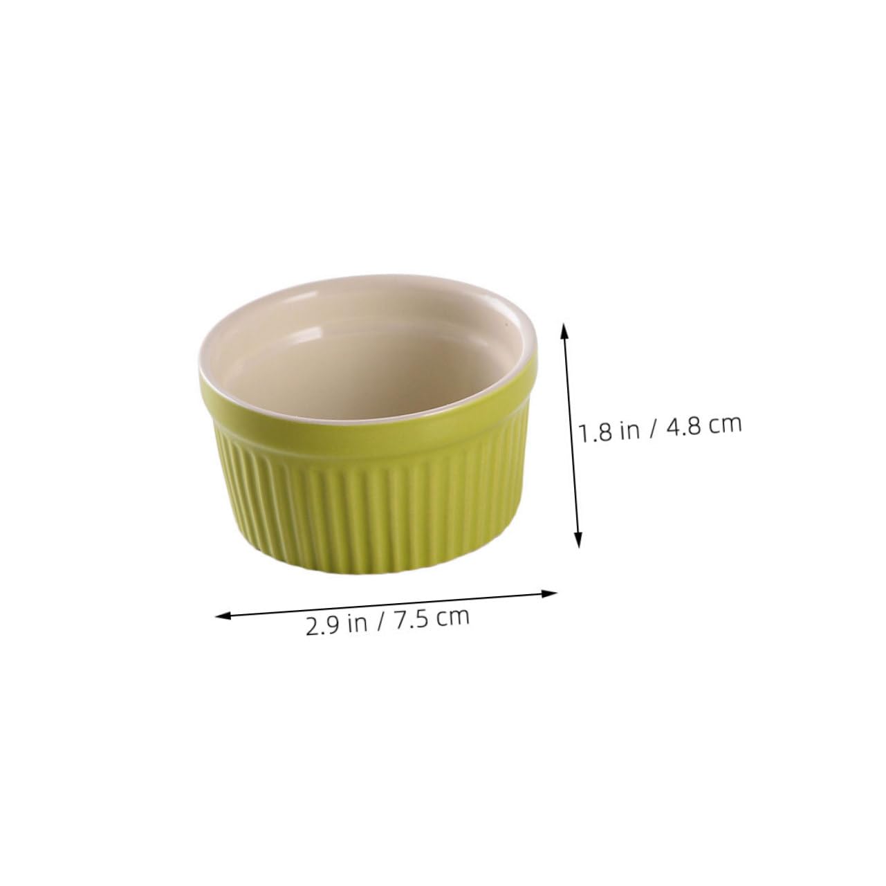 Abaodam 2Pcs Stripe Style Round Baking Bowls Dessert Serving Bowls for Home Restaurant Use Non Slip Bottom Easy to Clean Scald Design