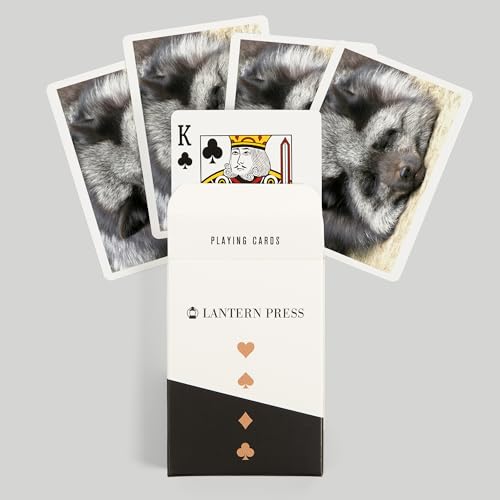 Lantern Press Silver Fox, 52 naipes para adultos, tamaño póker miniatura 6