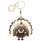 Leather Keychain Holder Case Compatible with AirTag,Cute Protective Cover with Keyring,Anti-Scratch Finder GPS Tracker Case for Wallet Keys,Bag,Pets(Turkey A)