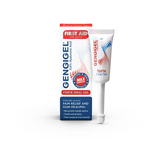 Gengigel Forte First Aid Oral Gel 8ml – Hyaluronic Acid Mouth Ulcer Treatment for Adults, Intensive Gum Repair & Gum Disease Support, Targeted Care for Mouth Ulcers & Gum Irritation