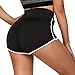 Wayleb Short Sport Femme Sexy Mini Short Femme Été Short Yoga Taille Taute Shorts de Fitness Push Up Bermuda Collants et Legging Court Femme Short de Course pour Jogging Gym Pilates Noir,M