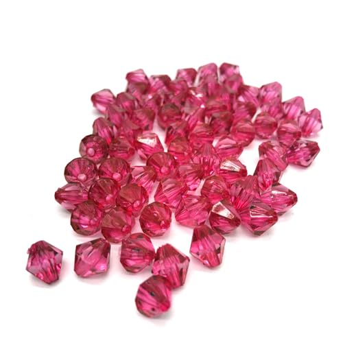 BHOUTY Bicono de Cristal Cuentas de Cristal facetadas de Color Rosa de 6 mm, 8 mm y 10 mm, espaciadoras Sueltas, Cuentas Redondas for Hacer Joyas(6mm 200pcs)