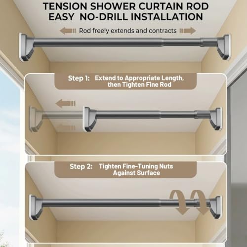 Barre de douche télescopique extensible en acier inoxydable de 40 à 55 cm - 8