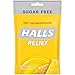 HALLS Relief Sugar Free Honey-Lemon Flavor Cough Drops, 1 Bag (25 Total Drops)
