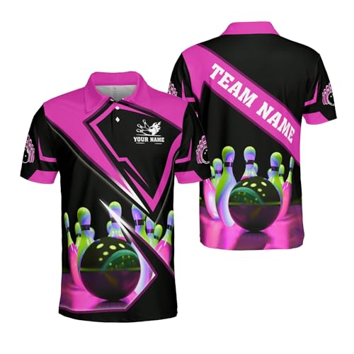 Ligthuy Personalized Name Bowling Polo Shirts 3D for Men and Women, Bowling Shirt, Bowling Shirts for Men Team Bowling Shirt4