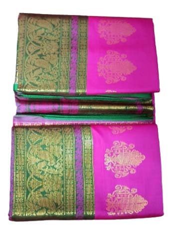 Generic purple bomkai silk saree – image 2