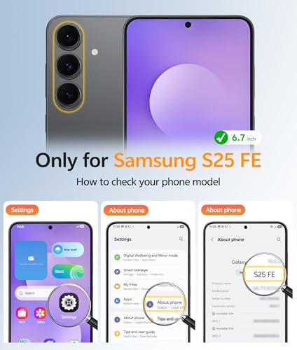 Image of FNTCASE for Samsung Galaxy S25 FE Case: Magnetic Translucent Matte Military Grade Drop Proof Protection Cell Phone Cover - Slim Rugged Durable Shockproof Protective S25Fe Cases (Purple-6.7 inch)