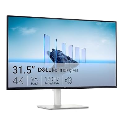 Dell 32 Plus 4K Monitor - S3225QS - 31.5-inch 4K (3840 x 2160) up to 120Hz 16:9 Display, VA Panel, AMD FreeSync Premium, 99% sRGB, 95% DCI-P3, 1500:1 Contrast Ratio, Comfortview - Ash White