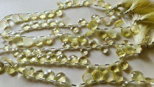 Perles en quartz citron naturel : la lumière d'un bouclier hexagonal en bijouterie - 4