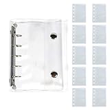 JINGYOU シール帳 手帳 シールバインダー 透明 クリア m5 はがせる 女の子 厚め カード収納 小物整理 ギフト (クリア)