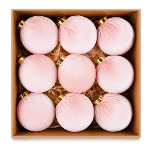 Velvet Ornaments for Christmas Tree Decorations - Light Baby Pink Xmas Ball Ornament for Indoor Holiday Decor - Shatterproof Christmas Bulbs Ornaments 80mm 3.15inch - Pack of 9