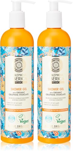 Gel de Ducha Revitalizante con Oblepikha (Espino Amarillo) y Aceites Botánicos – Limpieza Suave de Origen Vegetal – Piel Suave y Radiante – Vegano – 400 ml (Paquete de 2)