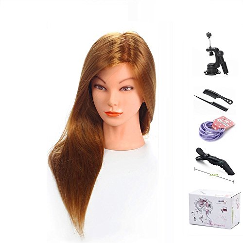Mannequin Head, MYSWEETY 20'' inch Long Hair Mannequin Head Hair Styling Training Head Manikin Cosmetology Doll Head with Clamp and Accessories