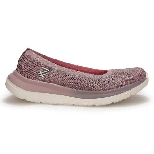 Image of Liberty LEAP7X ACTO171E Woven Sports Shoe for Women - Light Grey, Purple