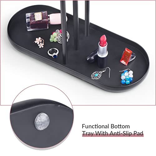 Szqinji Jewelry Stand Organizer, Metal Jewelry Tree Holder 3-Tier Jewelry Storage Tower For Necklace Display, Earring Hanging Black #TOP5