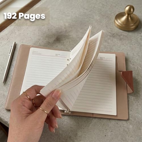 Image of Giftana Office Planner Notebook Diary, Jute Diary with Magnetic Lock, Organizer Diary for Office Personal Daily Planner Notebook Diaries, New Year Corporate Gifts for Employee (Tan)