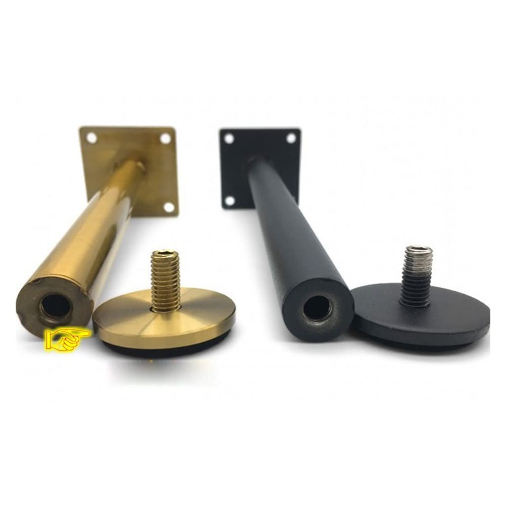 Genérico Juego de 4 Patas de Mesa Ajustables Doradas Patas Redondas para Muebles Patas de Soporte de Acero Inoxidable Patas para Cocina TV Tocador Muebles de Baño Tornilincluidos (30 cm Dorados)