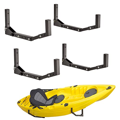 Stormann Freestanding Kayak Storage Rack Wall Mount Heavy Duty Adjustable Hooks Kayak Storage Hanger Indoor Outdoor For 2 Kayaks Or Canoes #TOP2
