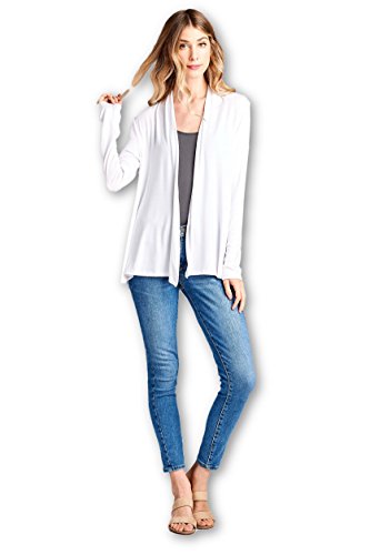 Image of Women Casual Open Front Long Sleeve Lightweight Softest Viscose Made from Bamboo Cardigan