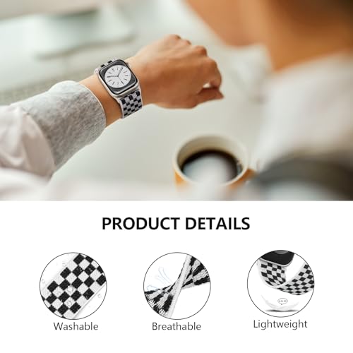 Image of 4 Pack Stretchy Solo Loop Compatible with Apple Watch Bands 38mm 40mm 41mm 42mm 44mm 45mm 46mm 49mm Women Men, Sport Nylon Elastic Straps Wristbands for iWatch Series 11 10 9 8 7 6 5 4 11 Ultra /SE 3 2