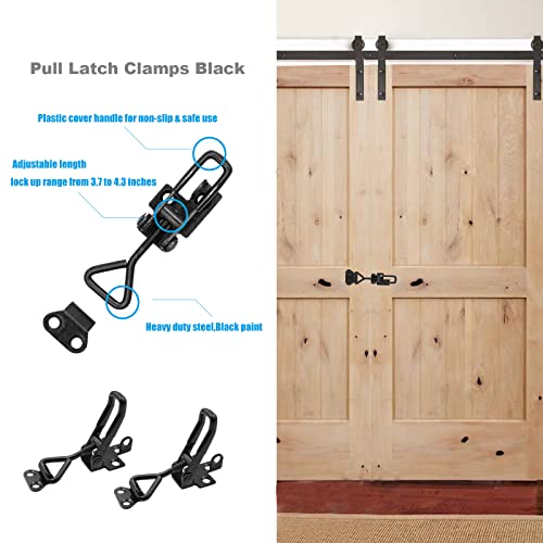 Image of 4 Pack Adjustable Black Toggle Clamp Latch (4001) Heavy Duty 220 lbs Toggle Latch & Quick Release Metal Pull Latches, Easy to Install for Lid Box Case Door Smoker room(20pcs 0.6 inch Screws)