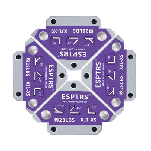 ESPTRS Arrow Welding Magnet Purple Metal Construction 28 LBS Holding Capacity Multi-Angle Positioning Tool for Welding