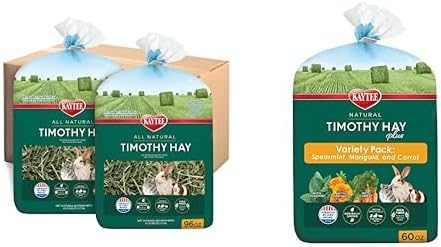Kaytee All Natural Timothy Hay, 12 lb All Natural Timothy Hay Plus Variety Pack, 60 oz Bundle