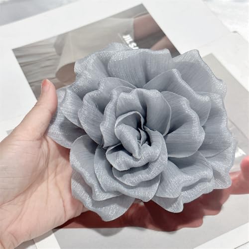 Image of Flash Camellia Flower Brooch Pin for Women Men Elegant Texture Fabric Dahlia Rose Floral Brooches Lapel Pins Dainty Wedding Holiday Party Costume Dress Accessories Jewelry