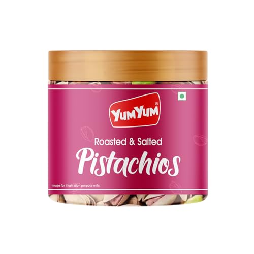 Image of YUM YUM Pistachios Roasted & Salted, Pista, 200g, Rich In Protein, Phosphorus, & Dietary Fibre, Premium Nuts & Dry Fruits, Crunchy & Delicious Healthy Snack