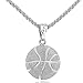 Generic Basketball Edelstahl Damen Halskette Herren Stahl Halskette Kette Schmuck & Uhren 750 Gold Anhänger (Silver, One Size)