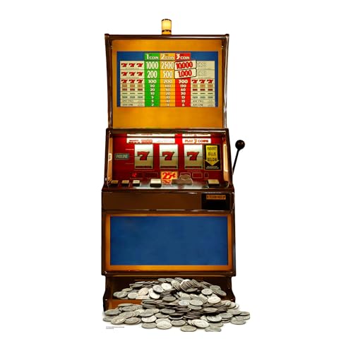 Machine à sous en carton 186 cm pour décoration de soirée Las Vegas
