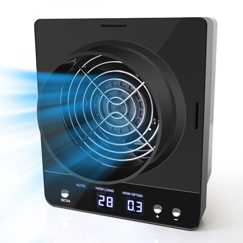 Round Exhaust Inline Duct Fan with Adjustable Wind Speed, Built-in Temperature and Humidity Sensor, Stainless Steel Bracket, Timer and Humidity Trigger, (MAIN FAN)