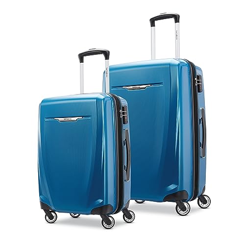 Image of Samsonite Winfield 3 DLX Spinner, Blue /Navy, 2PC SET (CO /MED), Winfield 3 Dlx Hardside Expandable Luggage With Spinners