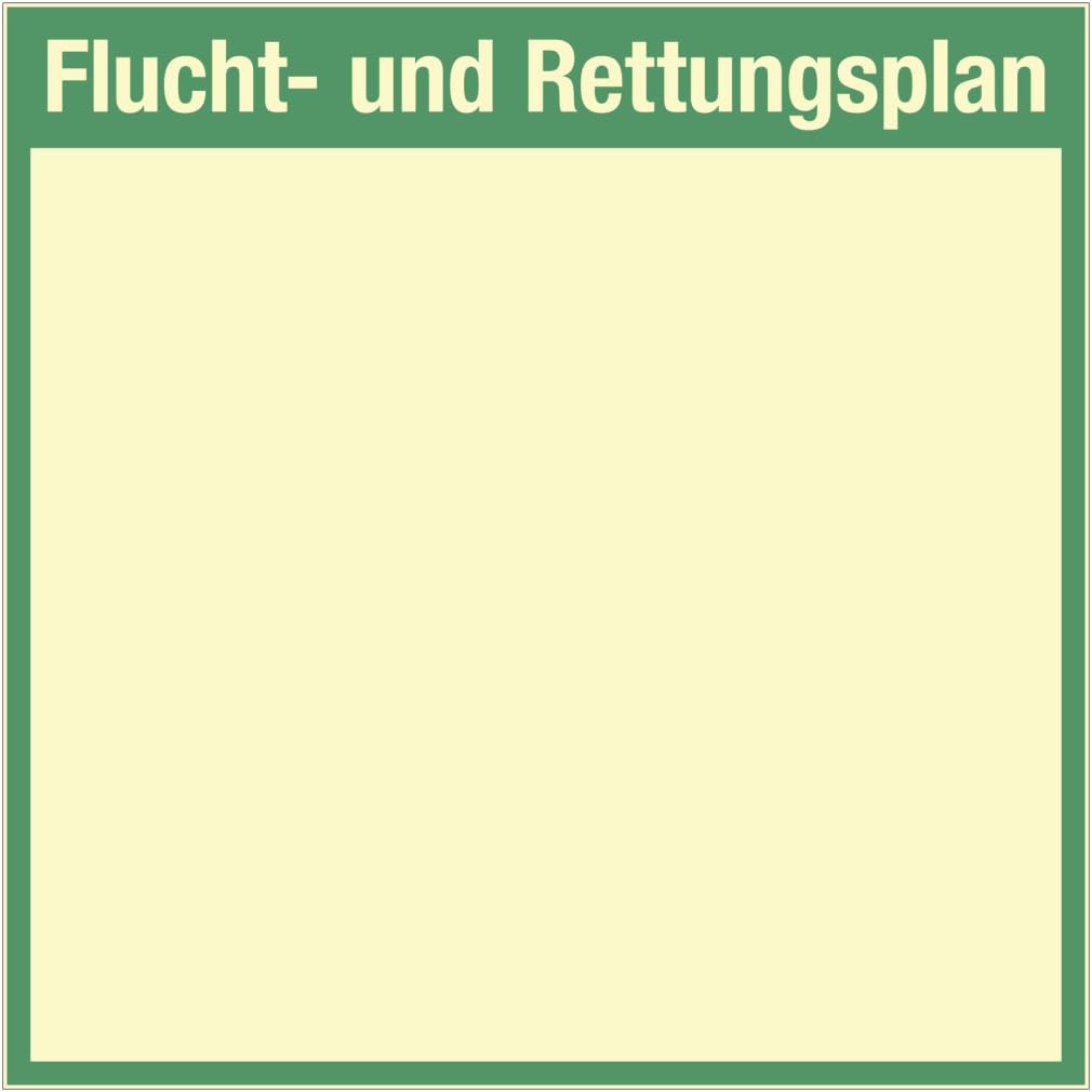 Dreifke® Schild Flucht- und Rettungsplan ohne Legende, Kunststoff, langnachleuchtend, 604x604 mm