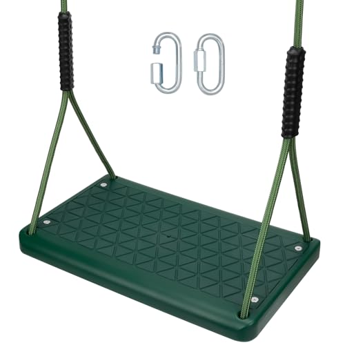 Heavy Duty Swing Seat, Non Slip Tree Swing Set with Adjustable Rope, Playground Swing Set Accessories for Kid Indoor Outdoor Backyard (Green)
