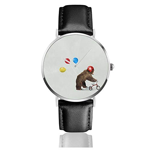 Lederuhr My First Bike Unisex Classic Casual Fashion Quarz Uhr Edelstahl Uhr mit Lederband