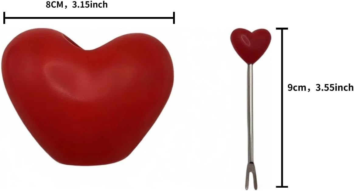 Set of 10 Stainless Steel Fruit forks and 1 Love Holder, Dessert Forks Salad Forks Food Picks