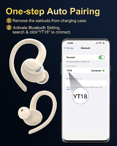 Image of Wireless Earbuds, Bluetooth 5.4 Headphones Sport Over Ear Buds with ENC Mic