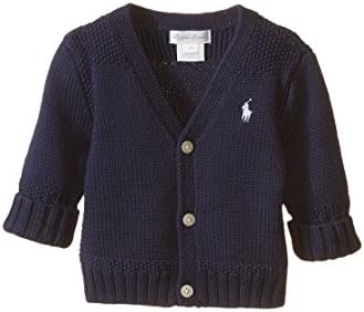 Polo Ralph Lauren Kids Baby Boy's Combed Cotton V-Neck Sweater (Infant) French Navy 3 mos