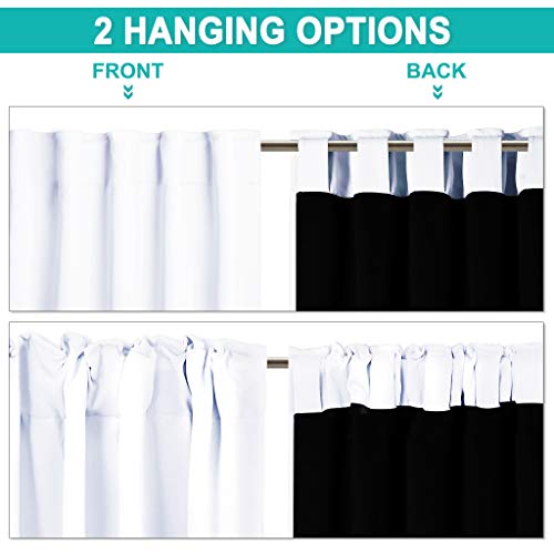 NICETOWN Full Shading Curtains for Window, Super Heavy-Duty Black Lined Blackout Drapes with Rod Pocket & Back Tab for Bedroom, Privacy Assured Window Treatment (Pure White, Pack of 2, 52" W x 90" L) by NICETOWN - Image 5