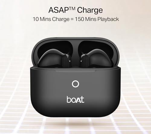 Image of Boat Airdopes Ace Gen 2 TWS Earbuds with 45H Battery, 4Mics ENx Tech, ASAP Charge, 13mm Drivers, 50 ms Low Latency, IPX5, Bluetooth Earbuds, TWS Ear Buds Wireless Earphones with mic (Shadow Black)