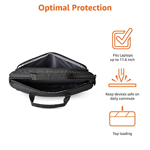 Image of Amazon Basics Laptop Carrying Case with Adjustable Shoulder Strap, 11.6 in, Black, 10-Pack
